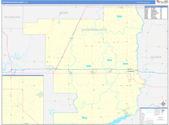 Jefferson Davis Parish (County), LA Digital Map Basic Style